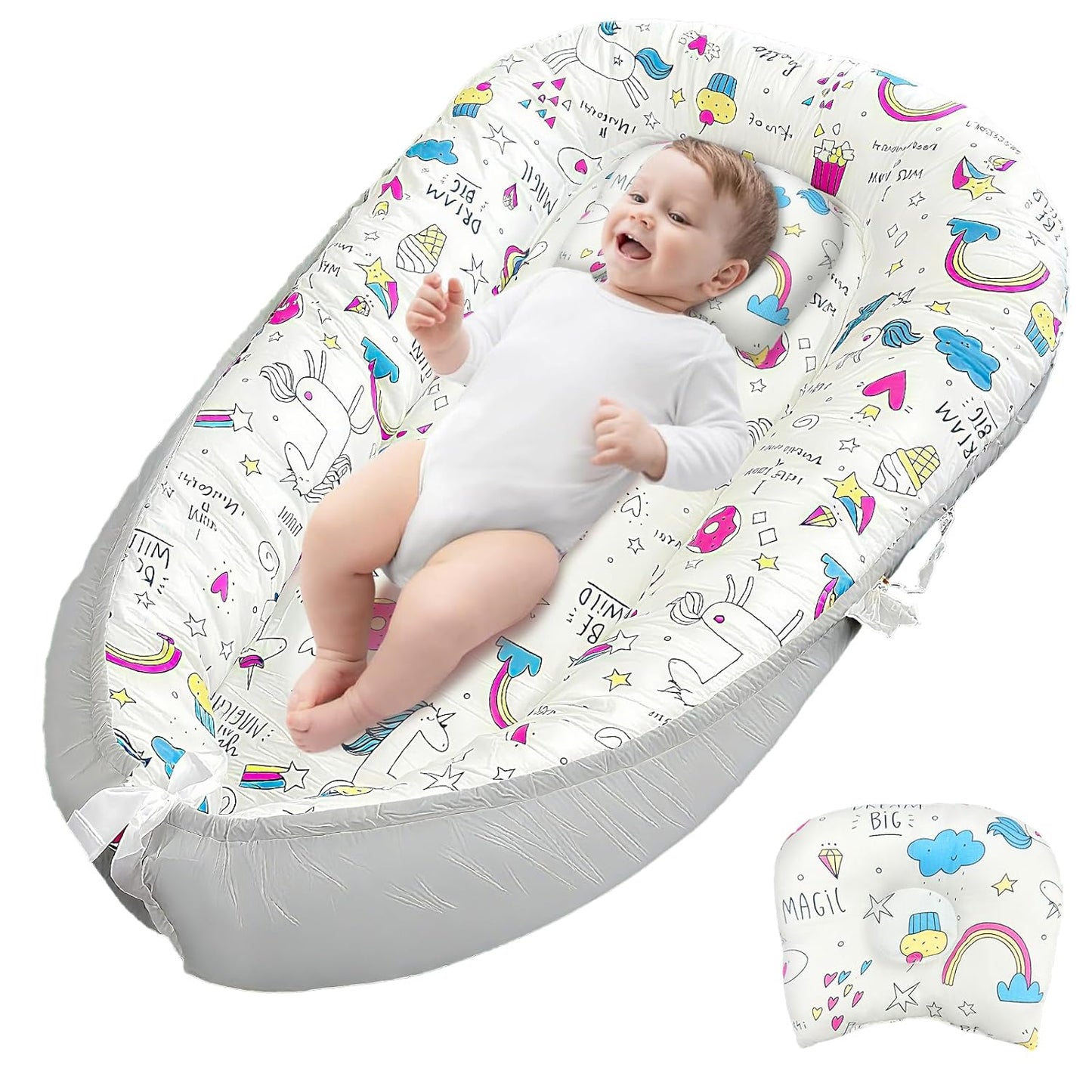 JIFTOK Baby Nests Lounger for Newborns - Soft Cotton Comfort