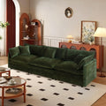 Green Chenille Modular Sectional Sofa - Deep 3-Seat Comfort