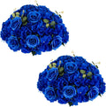 Artificial Flower Centrepieces 15.7 in Royal Blue Rose Balls
