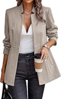 ELLEVEN Womens Open Front Herringbone Blazer (Style 64VN)