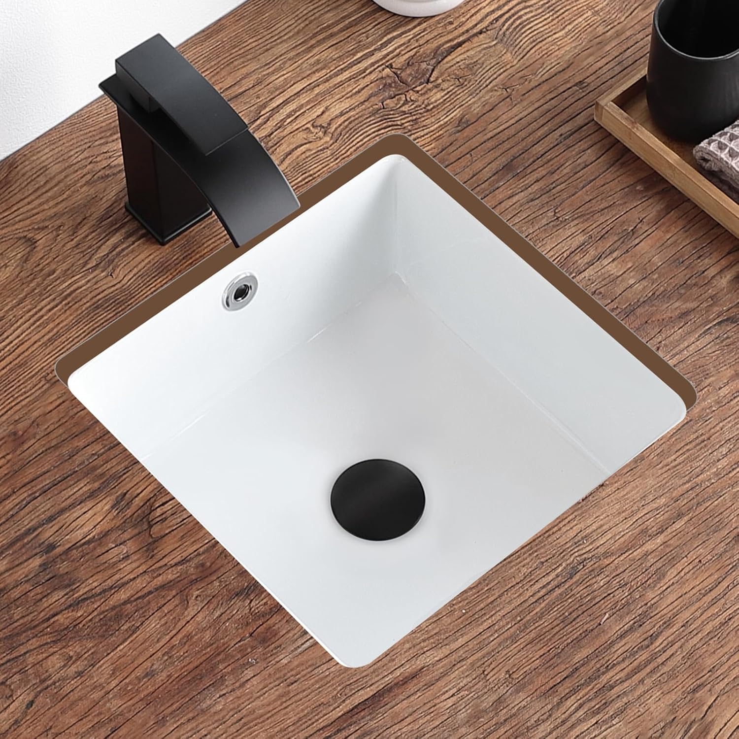 14 Inch Square Undermount Bathroom Sink for Elegant Spaces