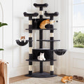 Fan-Shaped Corner Cat Tower 73in - Space-Saving Multi-Level Tree