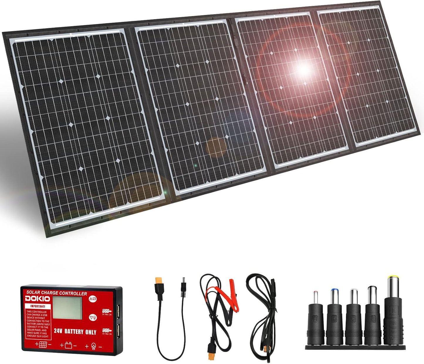 DOKIO 200W Portable Solar Charger: Power On-the-Go!