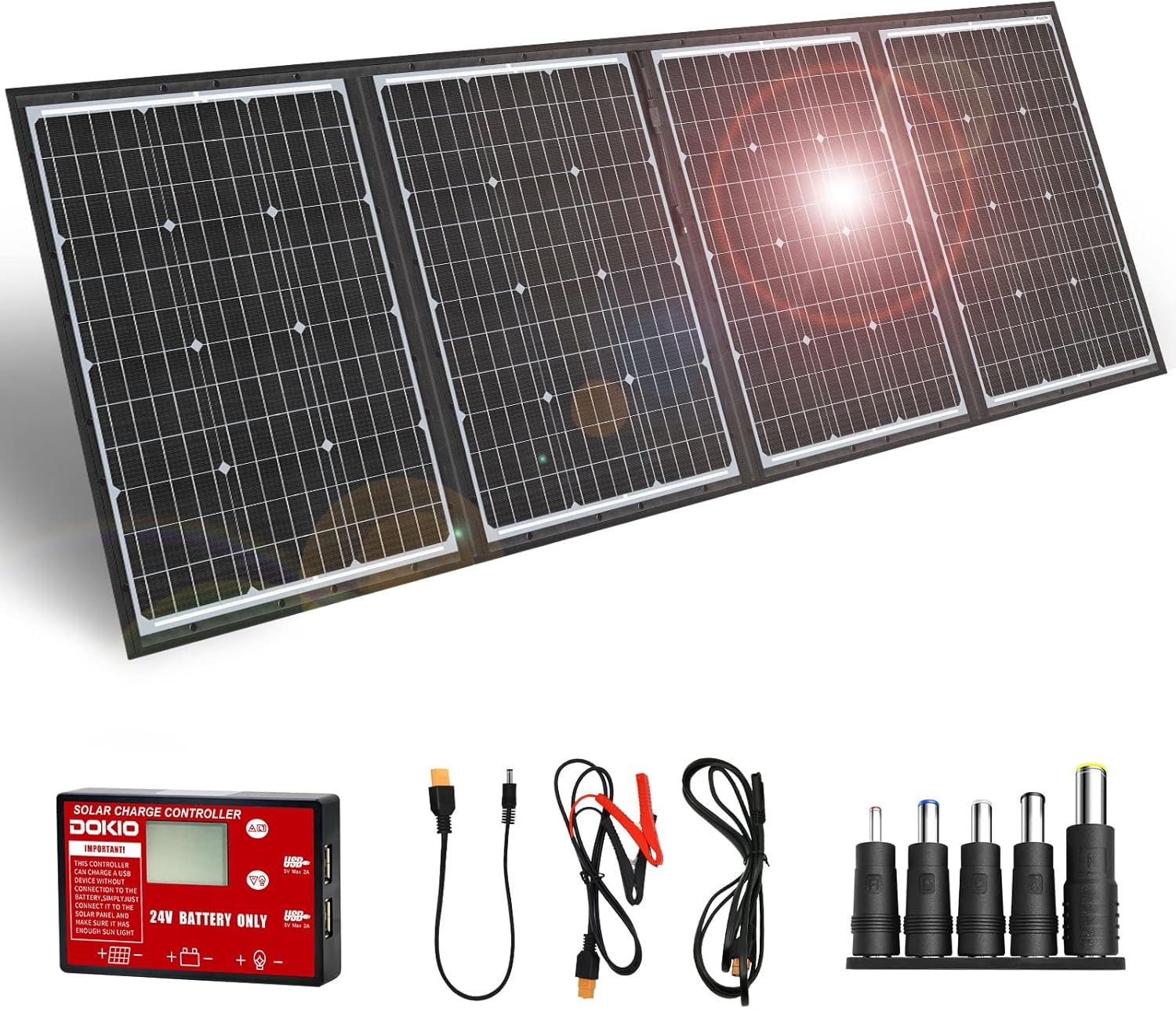 DOKIO 200W Portable Solar Charger: Power On-the-Go!