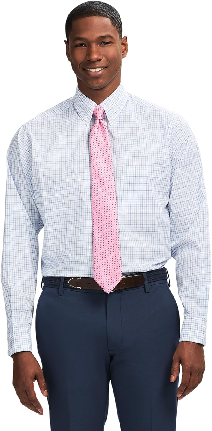 IZOD Men's Dress Shirt Regular Fit Long Sleeve Wrinkle Free