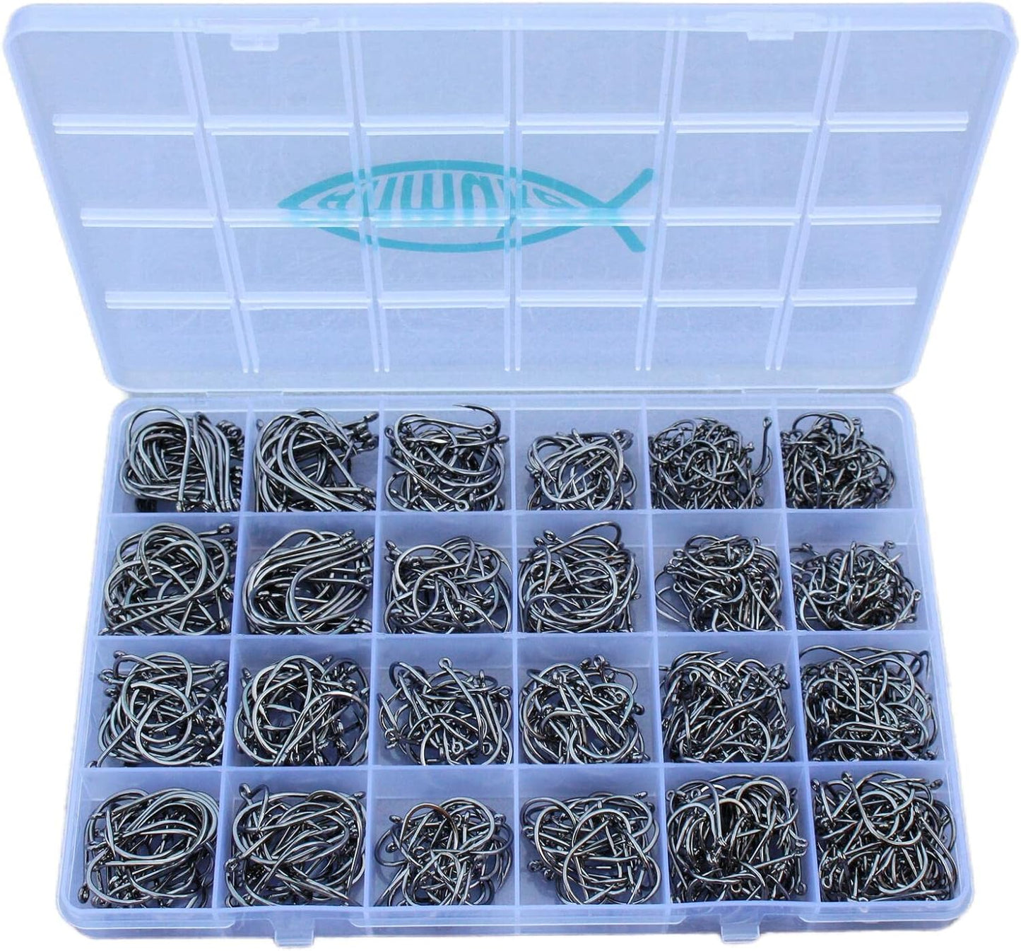 Anmuka Fishing Hooks Set: Bulk Hooks for Freshwater & Saltwater