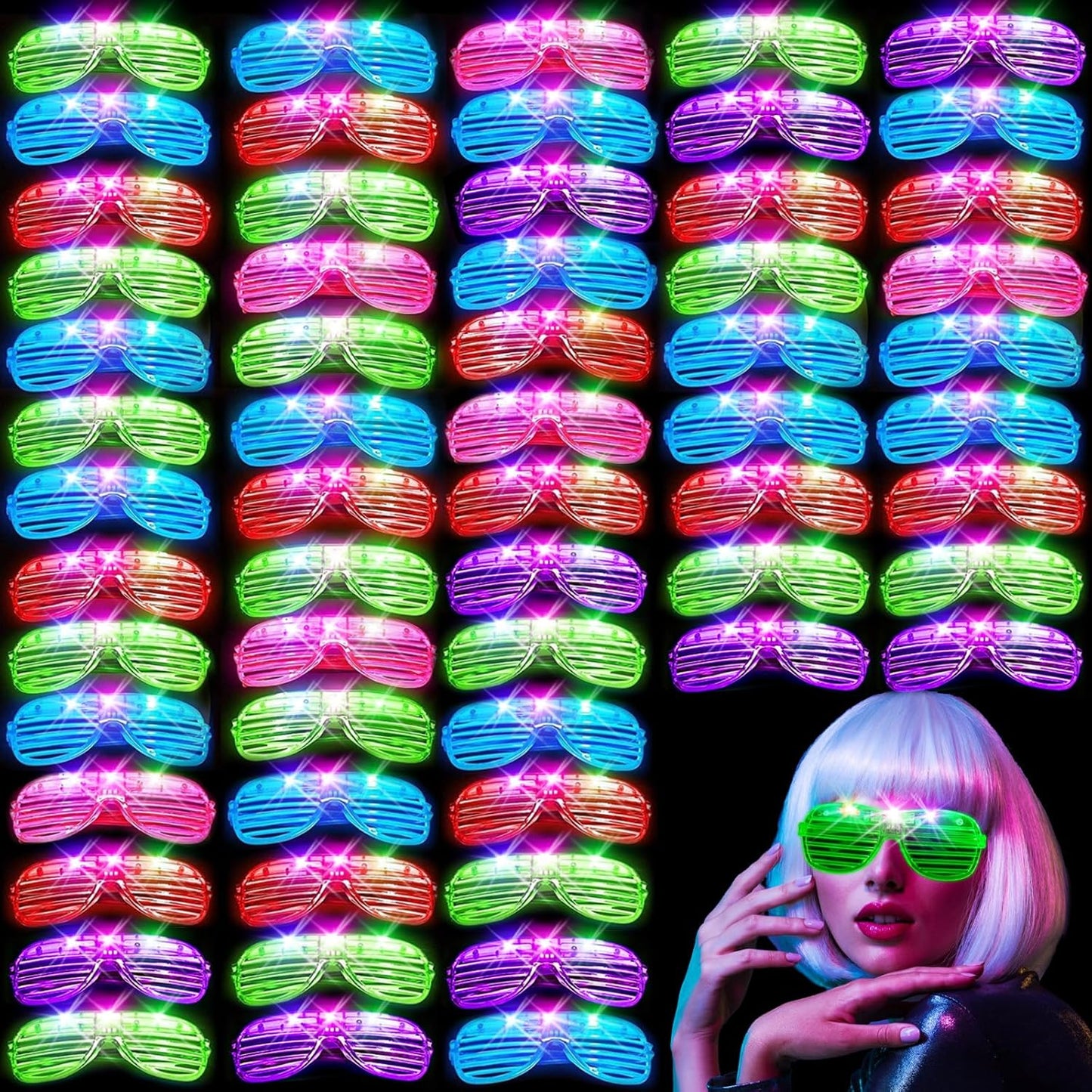 84 PCS LED Glasses for Parties - Light Up Fun in 5 Colors