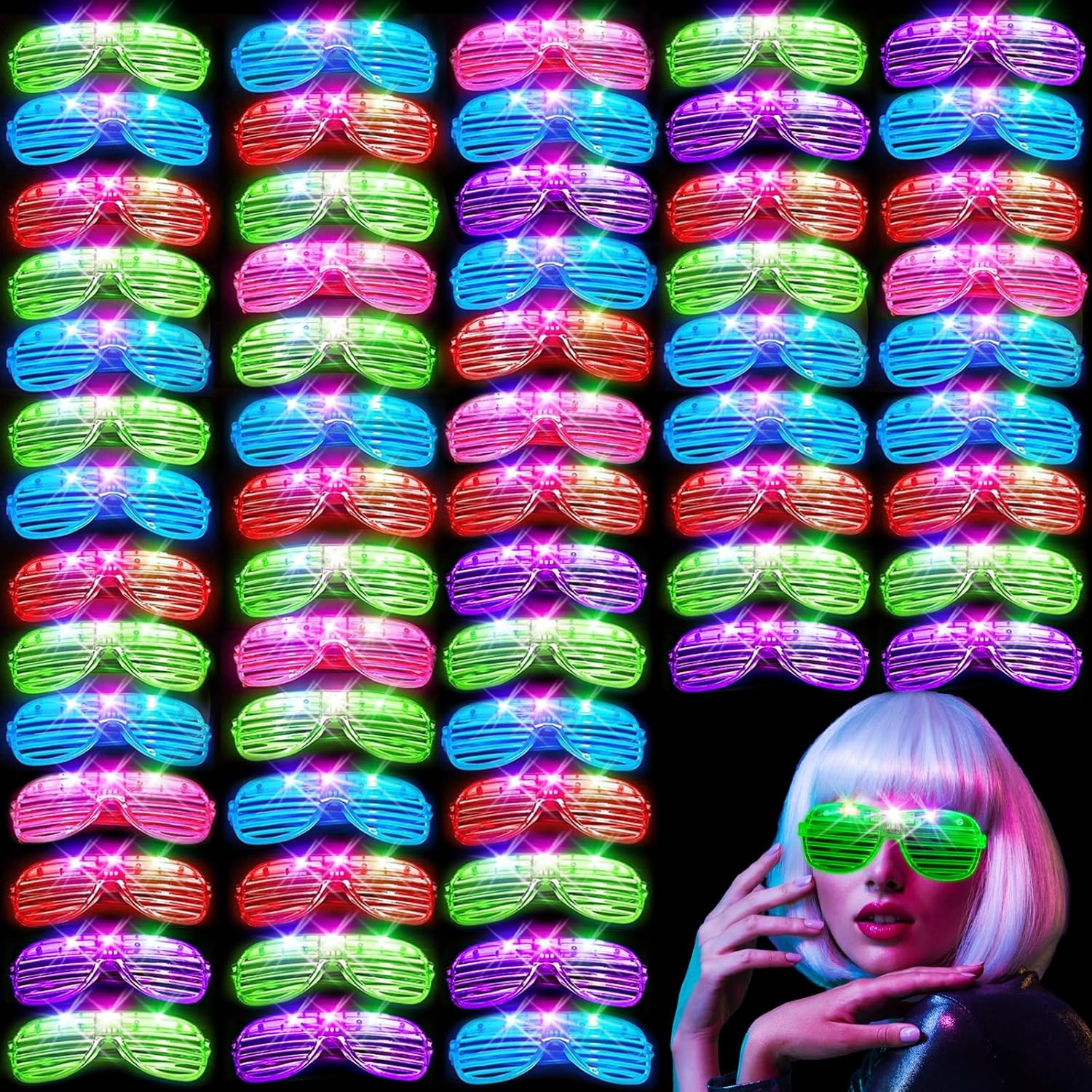 84 PCS LED Glasses for Parties - Light Up Fun in 5 Colors