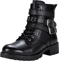 Vepose Women's 916 Ankle Boots Combat Lace Up Booties - Durable Style