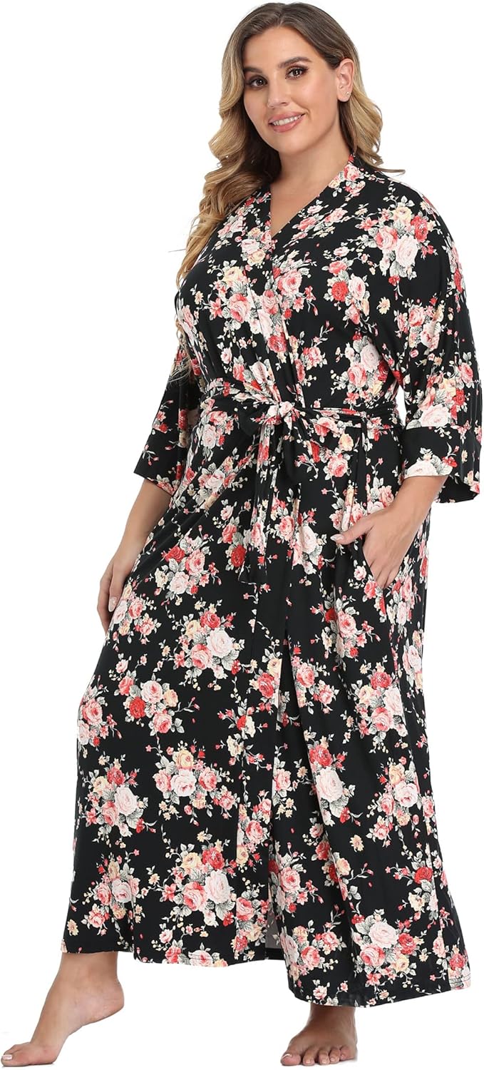 Super Shopping-zone Plus Size Long Robes for Women