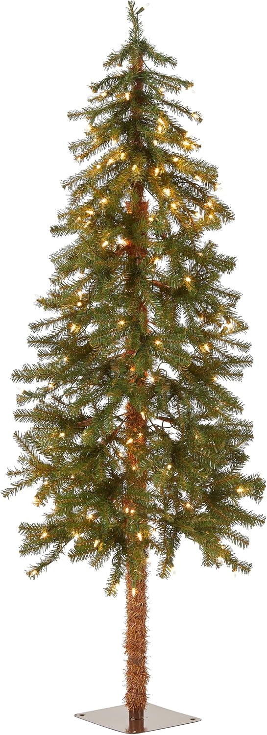 5 ft Slim Artificial Christmas Tree with Pre-strung White Lights