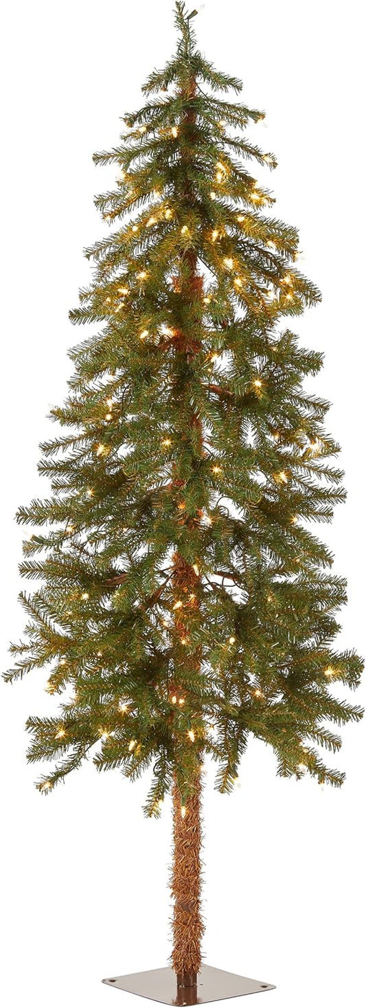 5 ft Slim Artificial Christmas Tree with Pre-strung White Lights