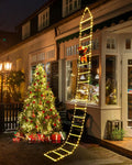 Christmas Ladder Lights with Climbing Santa - Warm White Outdoor