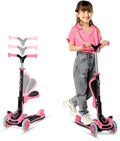 3 Wheel Scooter for Kids with Foldable Seat - Light-Up Wheels