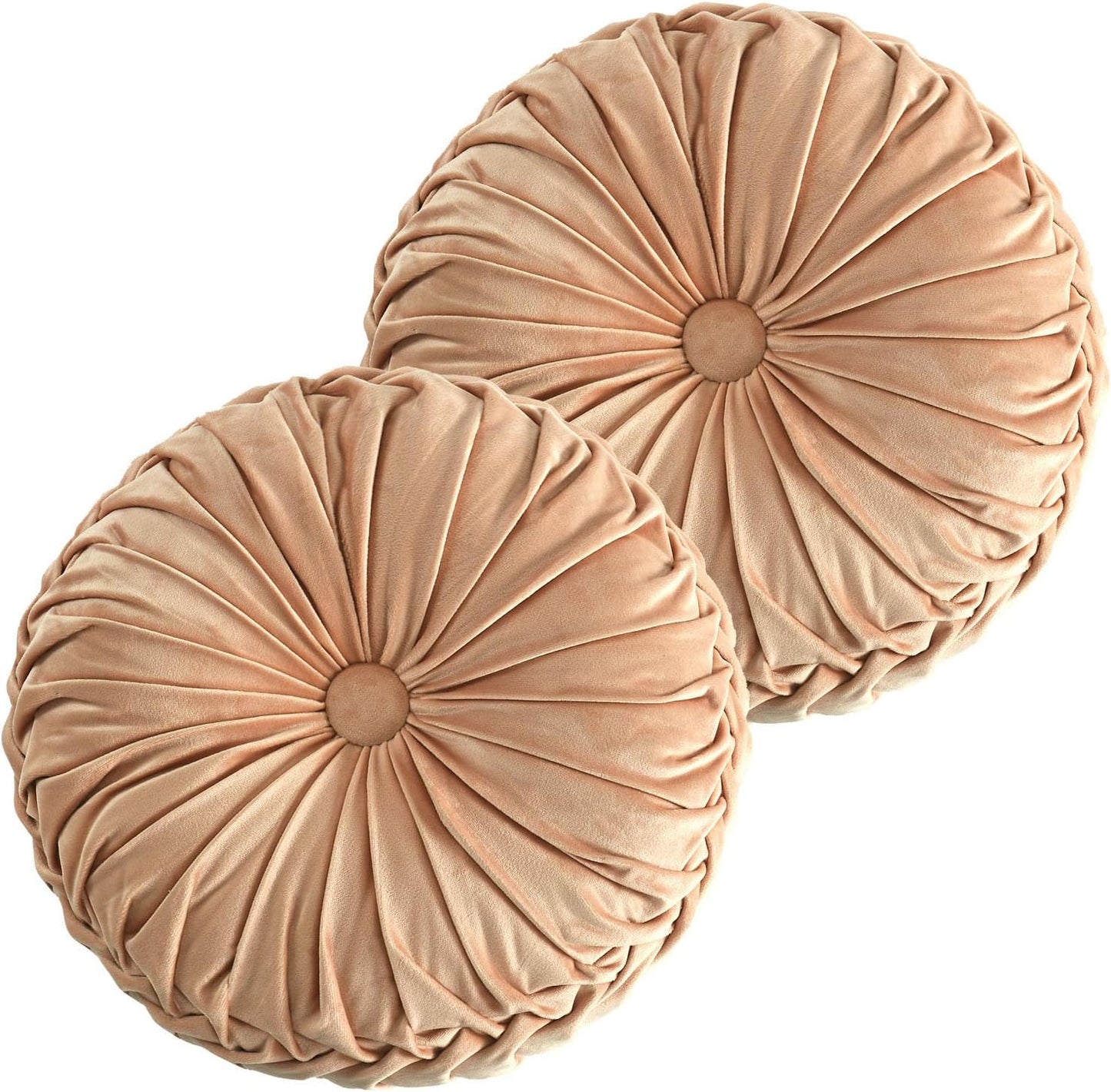HIG Decorative Round Pleated Throw Pillows for Stylish Home Decor