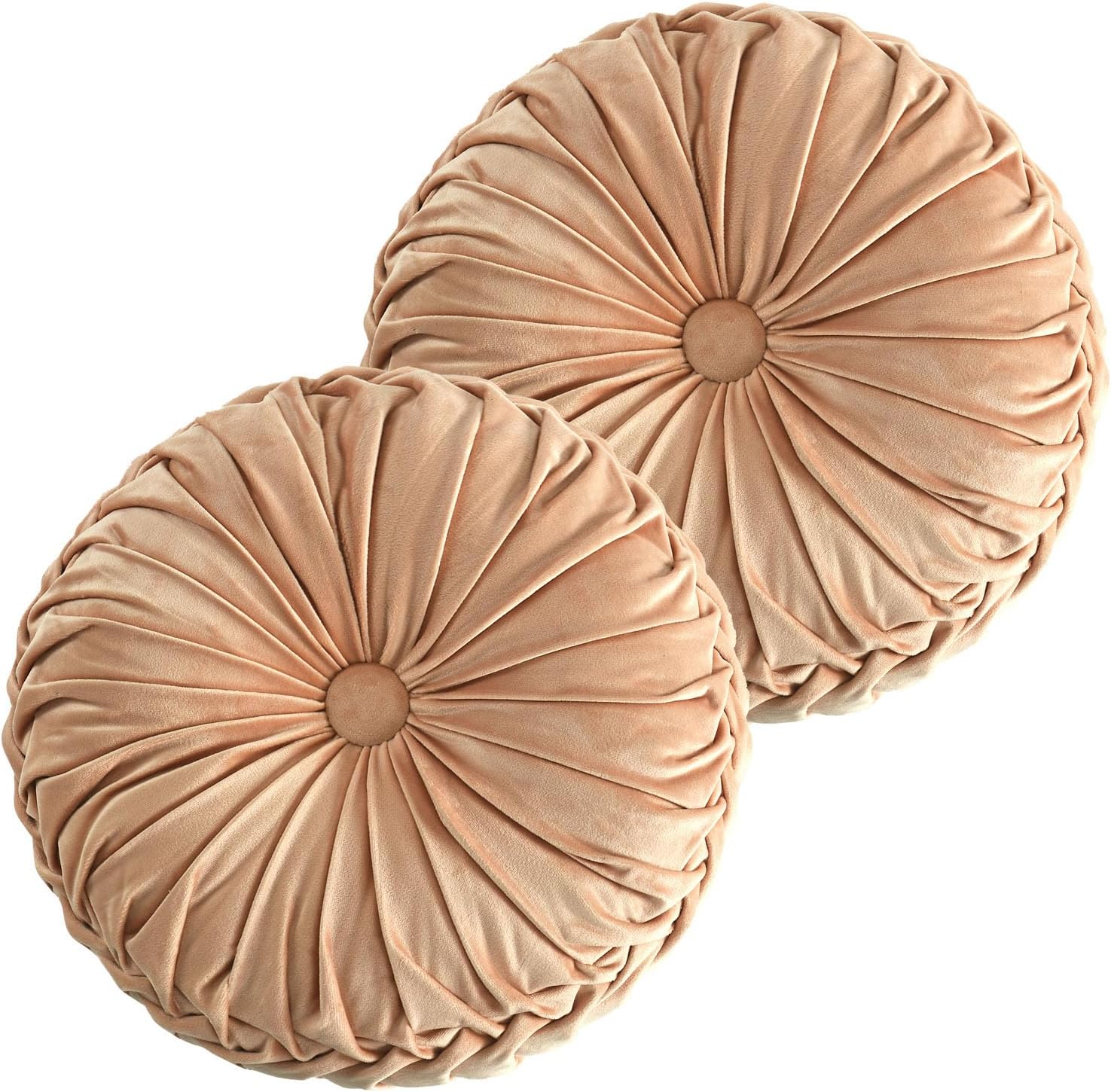 HIG Decorative Round Pleated Throw Pillows for Stylish Home Decor