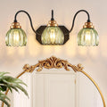 Vintage Bathroom Vanity Light Over Mirror - Mid Century Green 3-Light