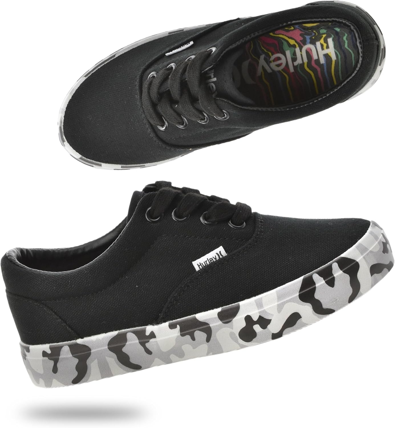 Hurley Marley Kids Lace Up Canvas Sneakers for Active Kids