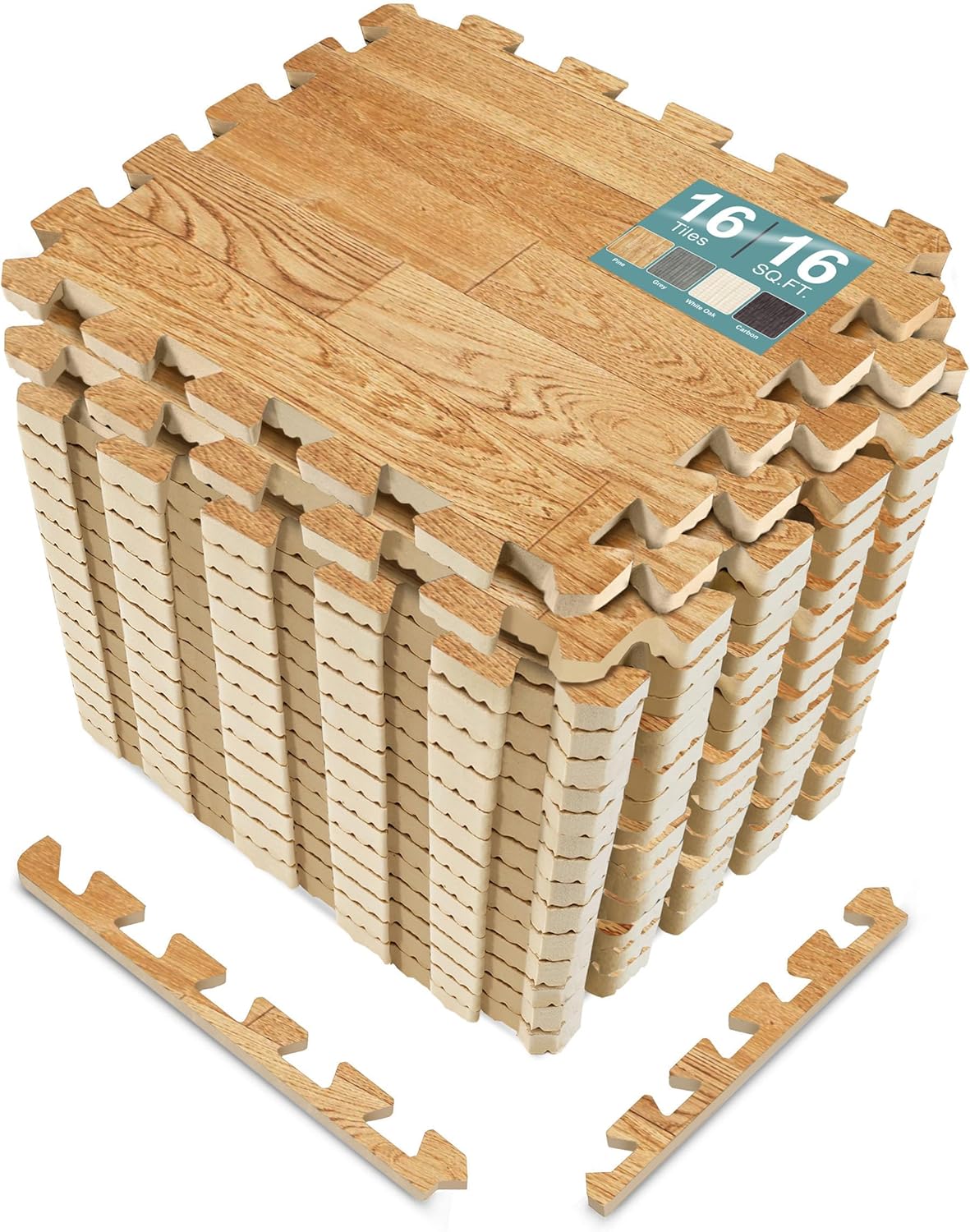 Sorbus Wood Grain Floor Mats for Home Office and Playroom