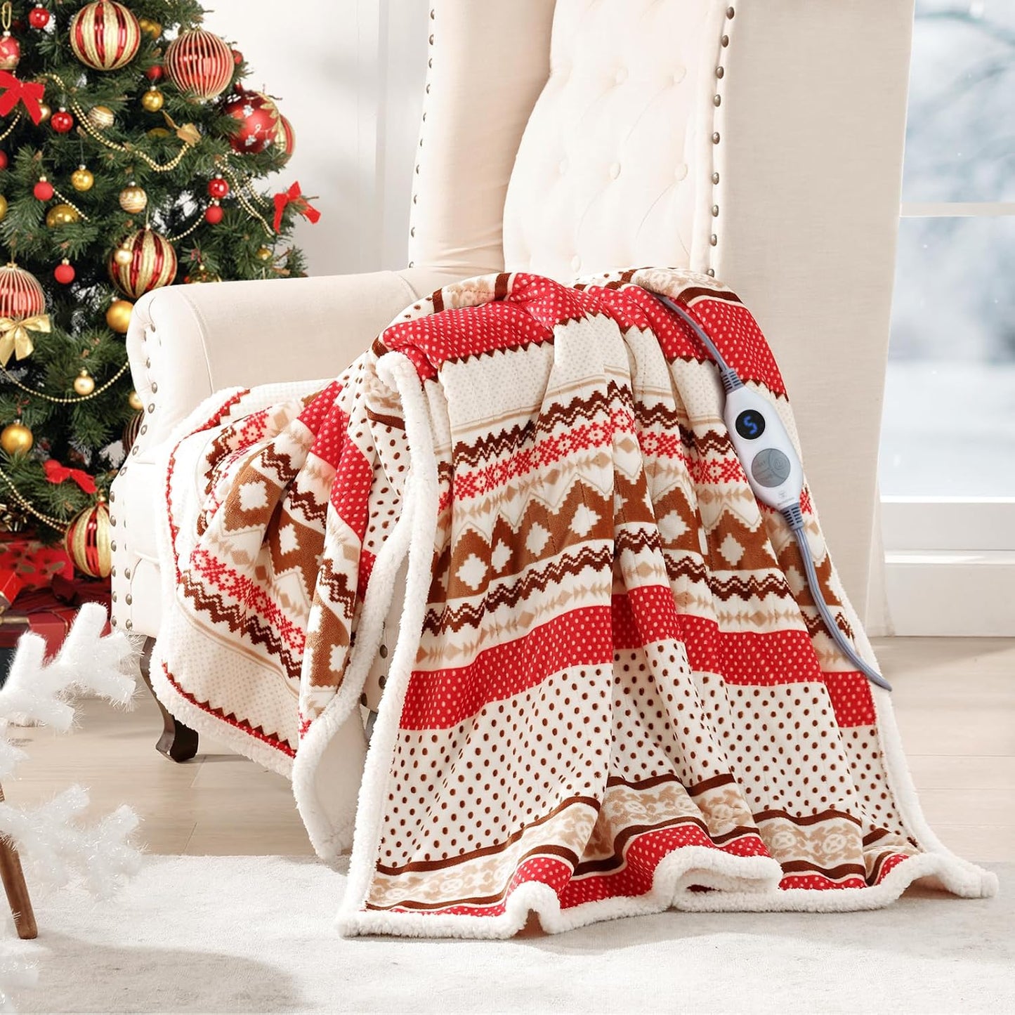 Westinghouse Christmas Heated Throw Blanket for Cozy Warmth