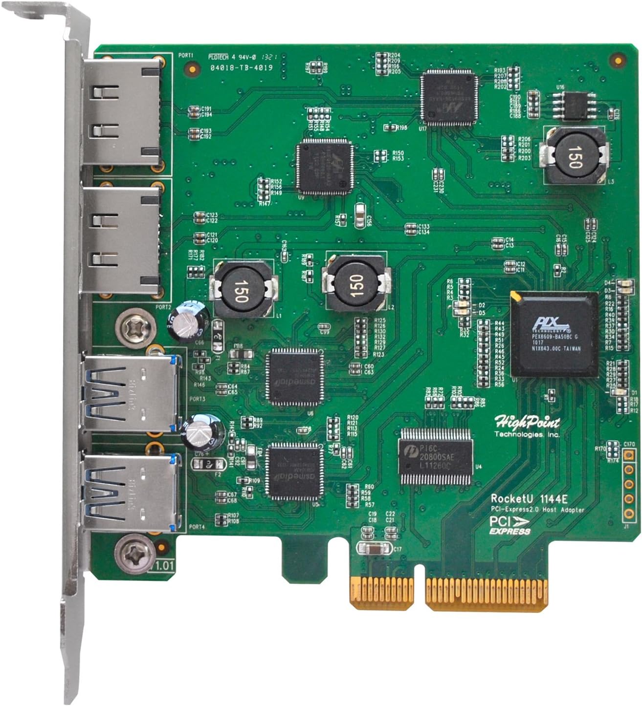HighPoint RocketU 1144E PCIe USB Controller with eSATA Ports
