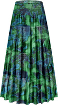 Chiffon High Waist Tiered Pleated Floral Maxi Skirt