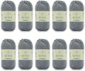 Sensy Calinia 100% Mercerized Giza Cotton Yarn - 10 Skeins Gray
