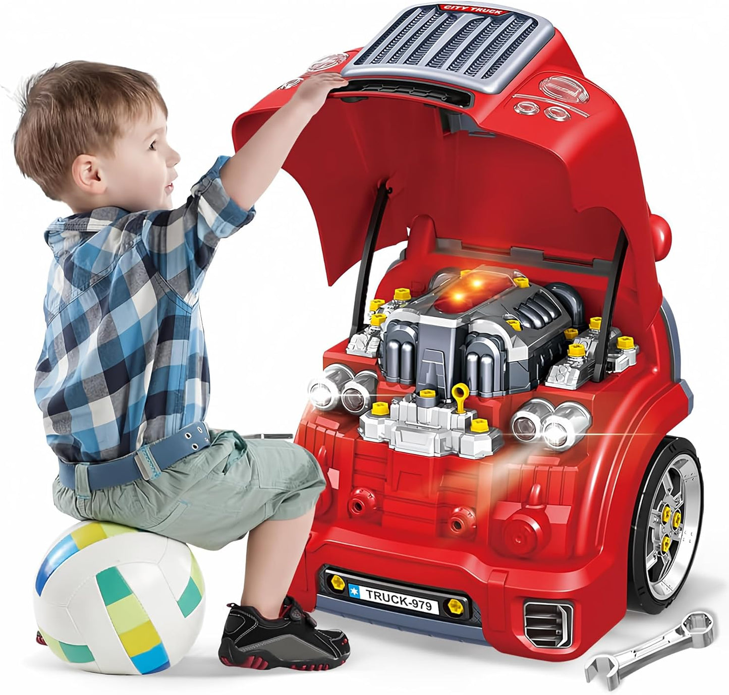 Interactive Truck Engine Toy - Unleash Creativity & Skills - Ideal for Boys