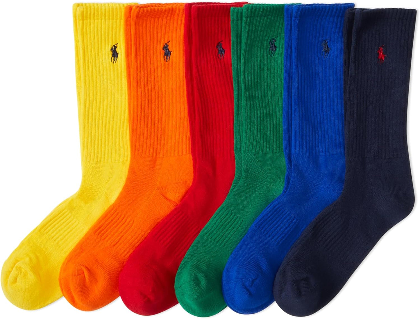 POLO RALPH LAUREN Men's Moisture Wicking Crew Socks - 6 Pack