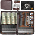 Nicpro 58PCS Art Drawing Supplies Kit in Leather Case - Complete