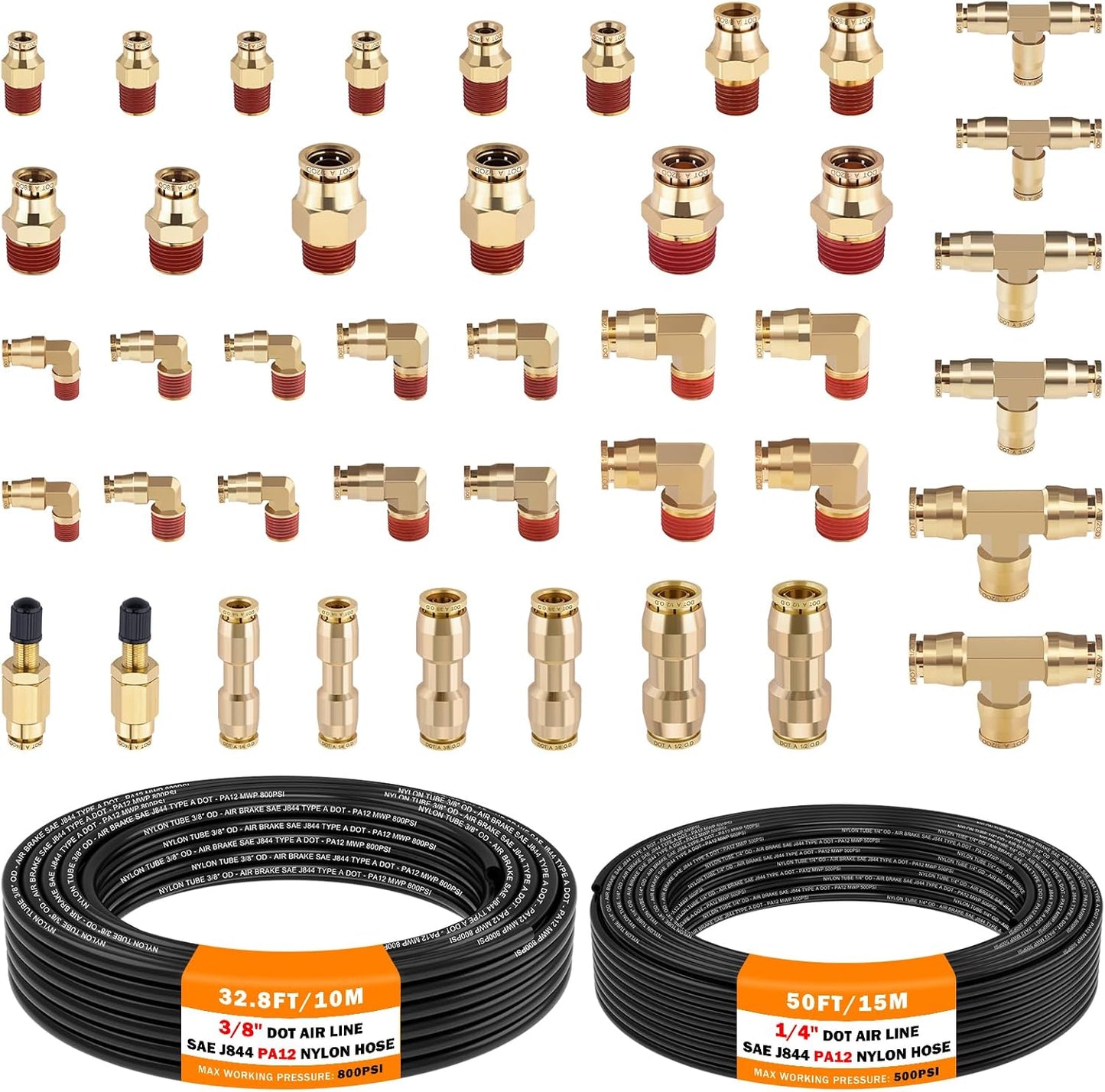 CheeMuii 43 Pcs Brass DOT Air Line Fittings & Hose Kit Review