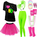 80s Costume Set for Women - 19 Piece Retro Party Outfit