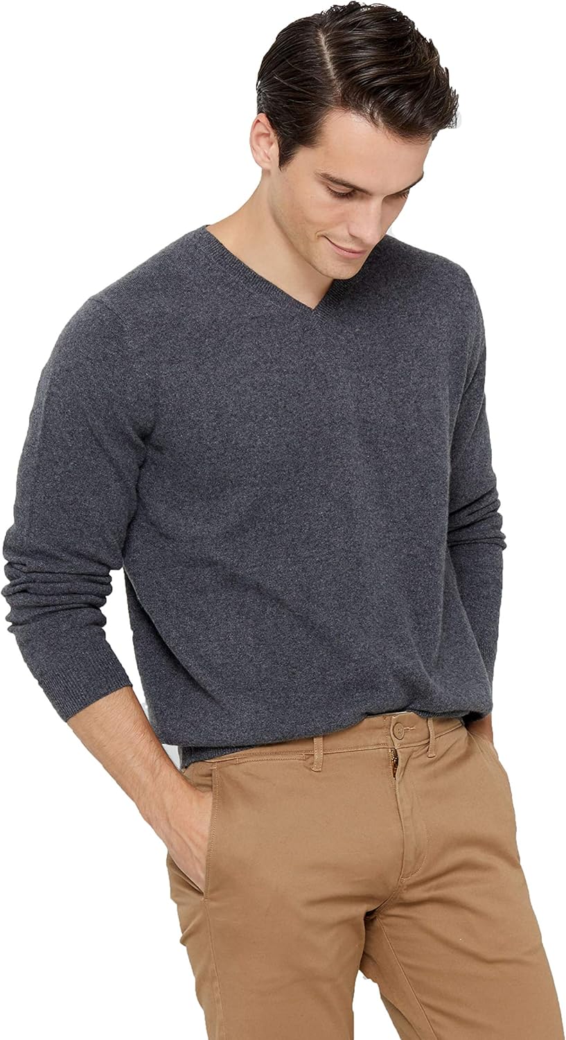 State Cashmere Men's Essential V-Neck Sweater for Year-Round Wear