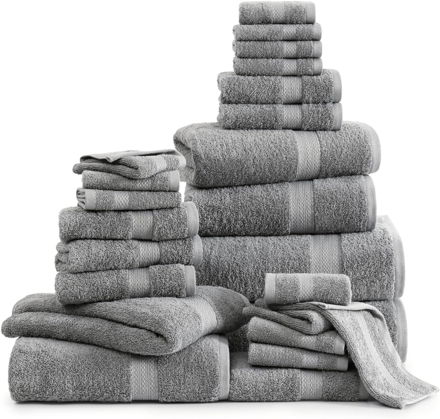 Lane Linen Complete 24 PCs Bath Towel Set - Soft & Absorbent