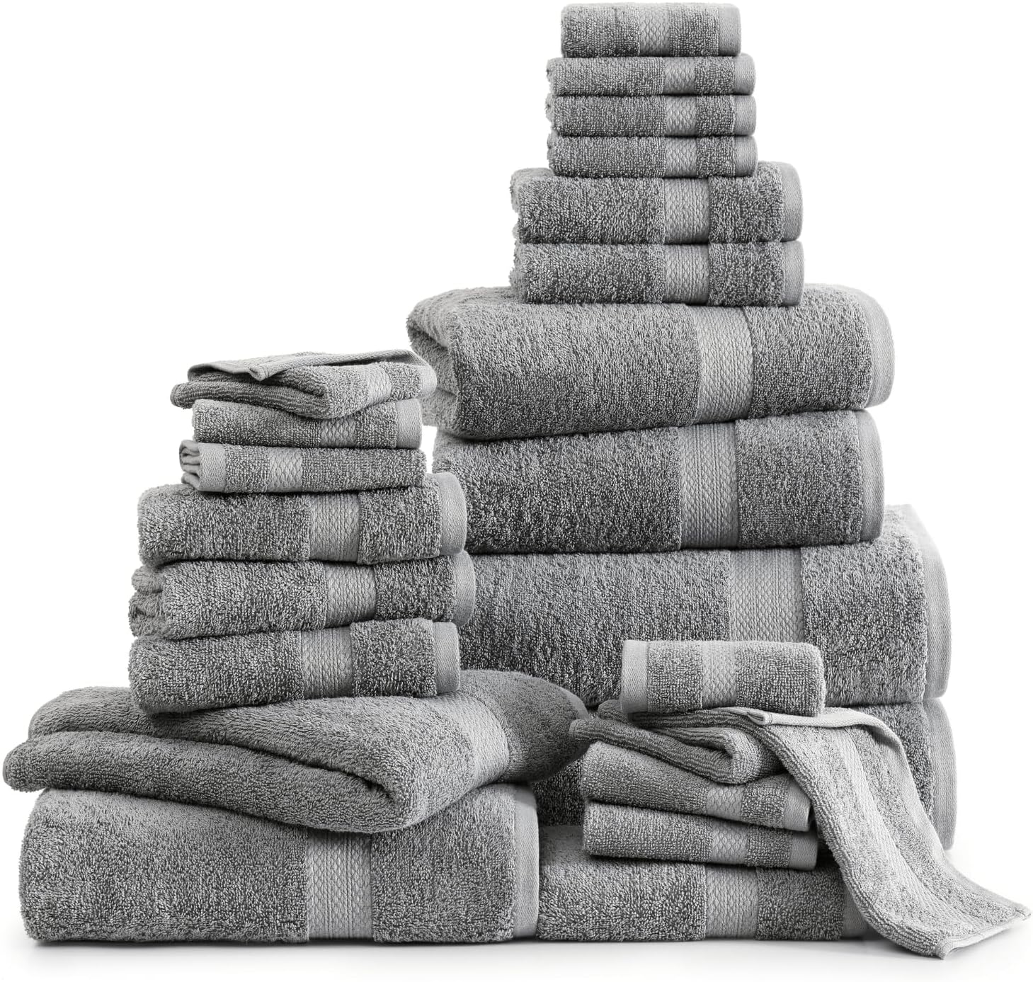 Lane Linen Complete 24 PCs Bath Towel Set - Soft & Absorbent