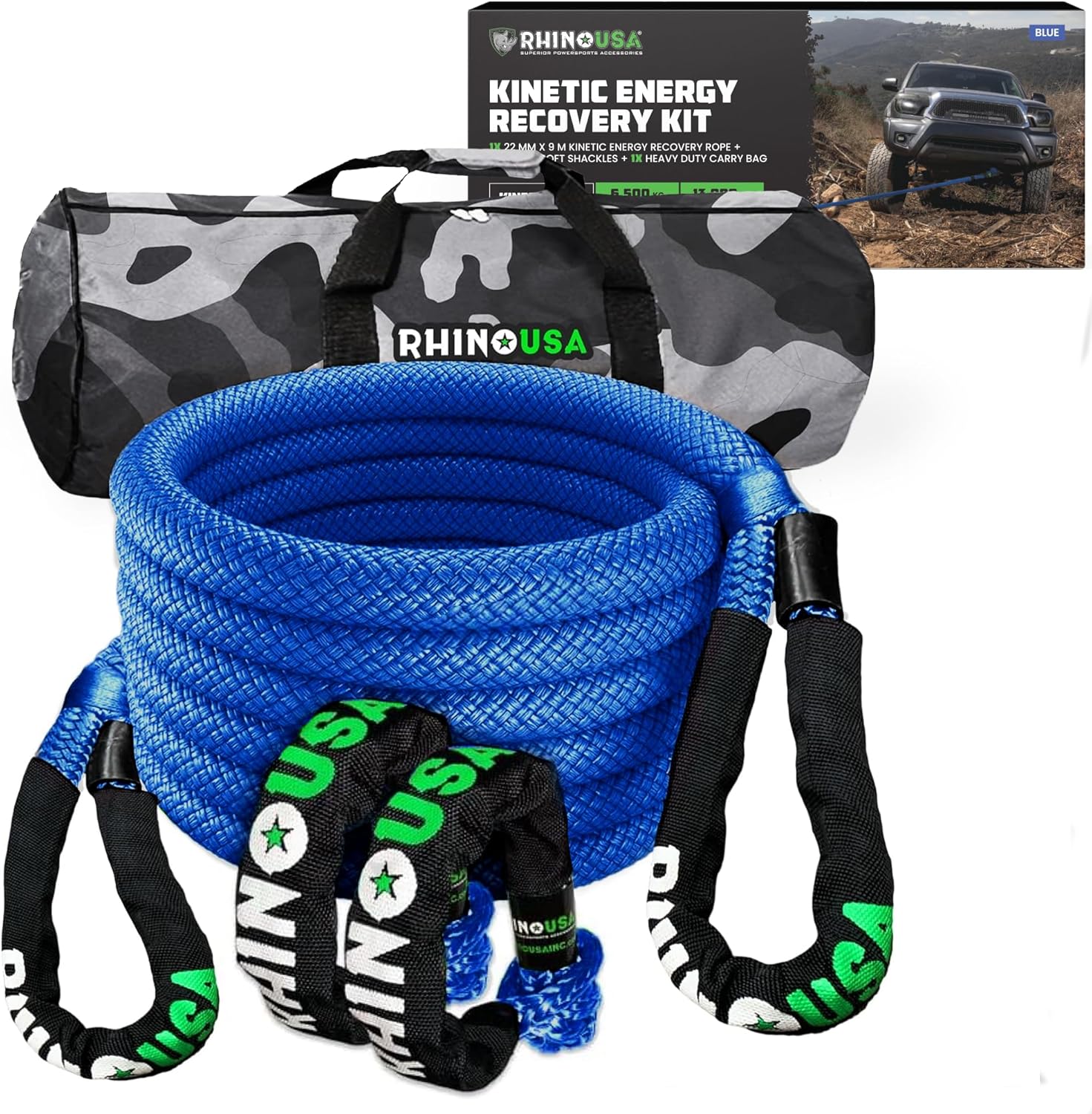 Rhino USA Kinetic Rope Recovery Kit for Offroad Adventures