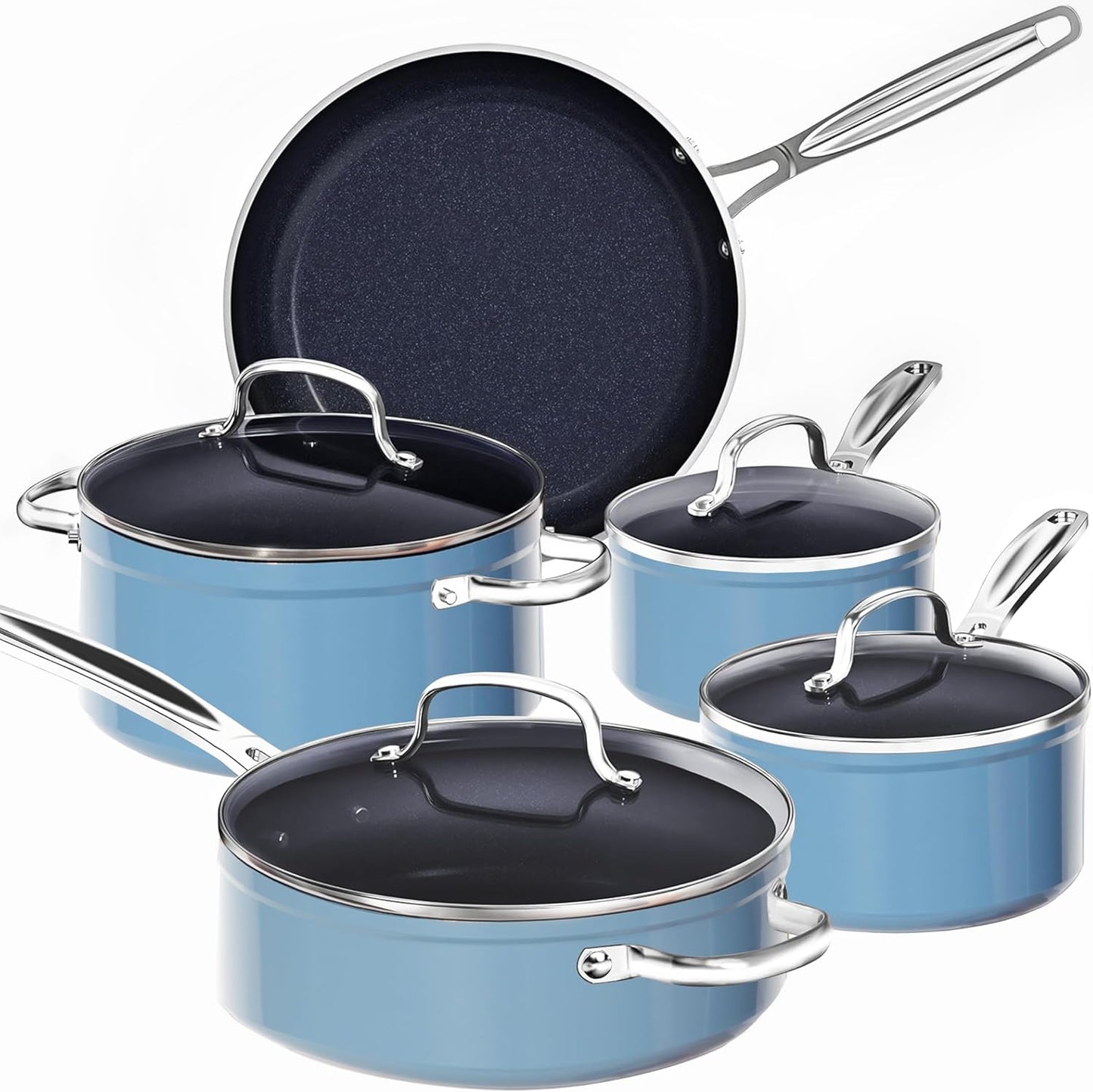 Nuwave 9pc Cookware Set with Healthy Duralon Blue Coating