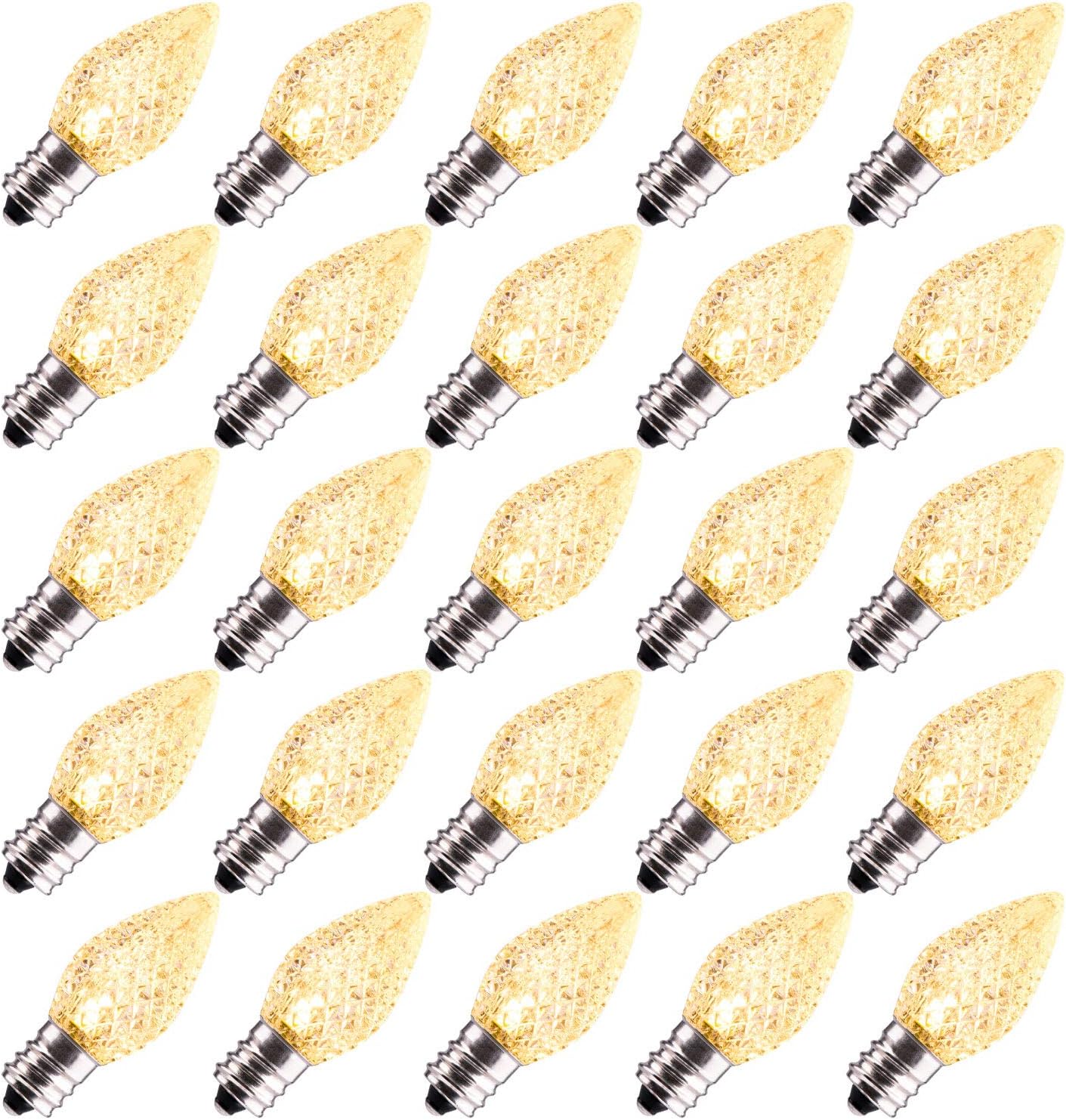 C7 Led Replacement Christmas Light Bulb Pack of 50 for Holidays