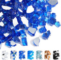 Calofulston 35lbs Cobalt Blue Firepit Glass Rocks - Reflective 1/2 in
