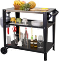 Stainless Steel Outdoor Grill Cart with Wheels - Heavy-Duty Prep Table