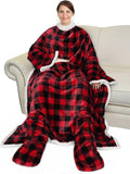 Catalonia Sherpa Wearable Blanket with Sleeves & Foot Pockets - Cozy