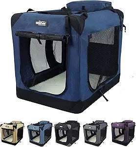 EliteField 3-Door Folding Soft Dog Crate for Indoor & Outdoor Use