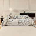 Boho Couch Cover Sofa Cover 71ft x 118ft - Chenille Black Line