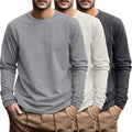 Men's Big and Tall Long Sleeve Cotton Tee 3-Pack (Style 4QBJ)