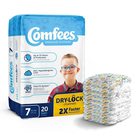 Comfees Size 7 Baby Diapers for 41+ lbs. - Ultra Comfort