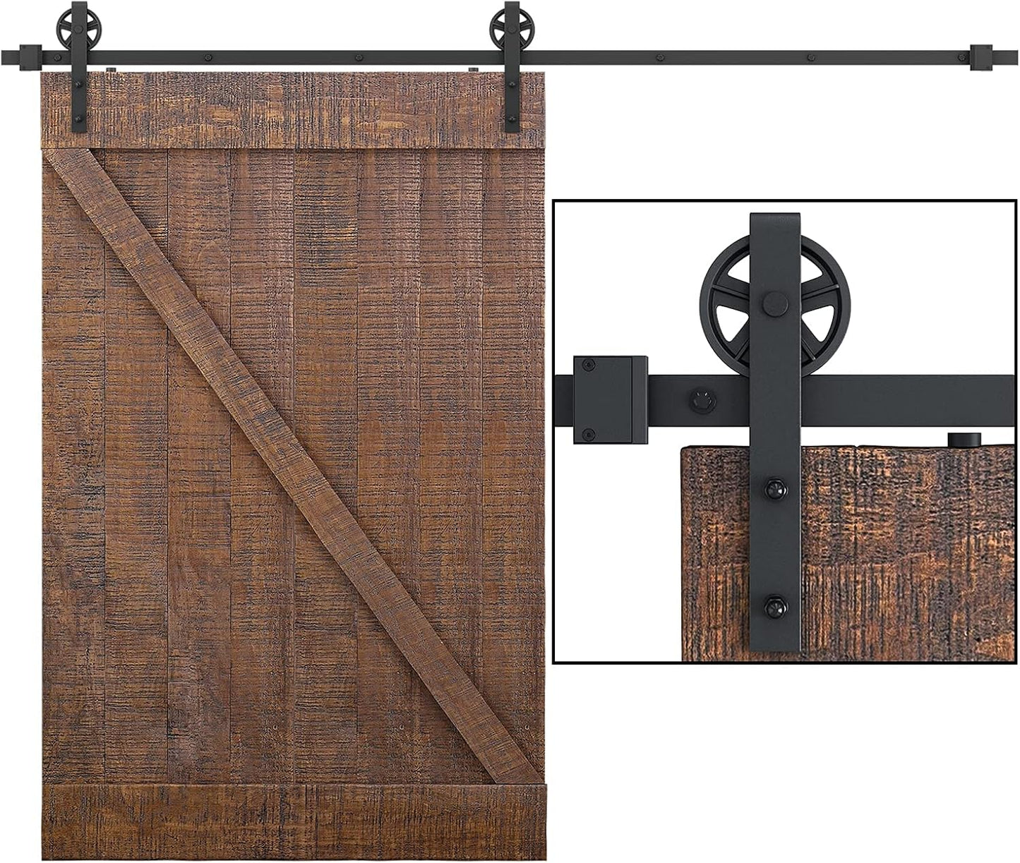 SMARTSTANDARD 9 Feet Heavy Duty Sliding Barn Door Hardware Kit