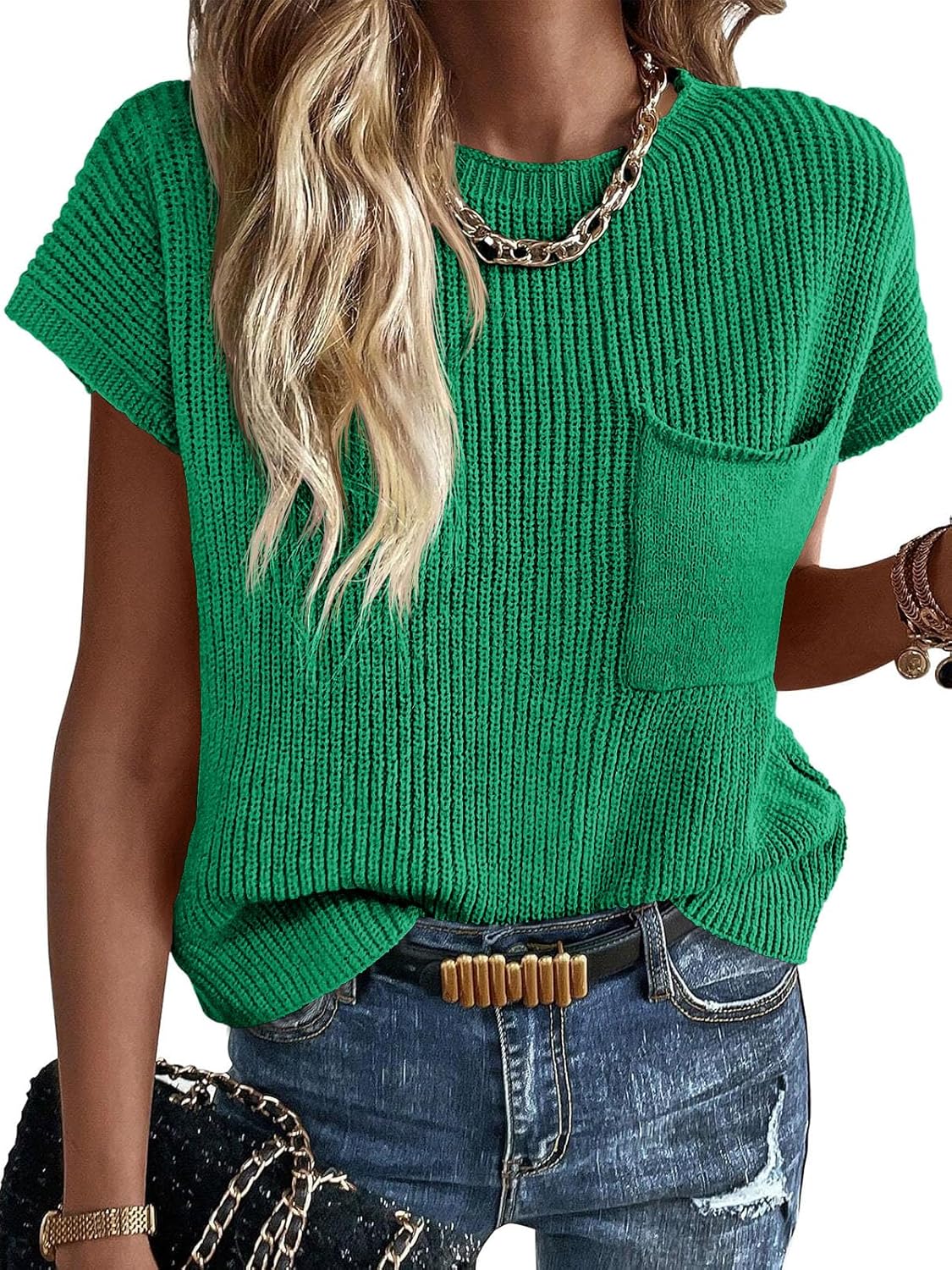 Imily Bela Summer Fall Short Sleeve Sweater for Women 2025