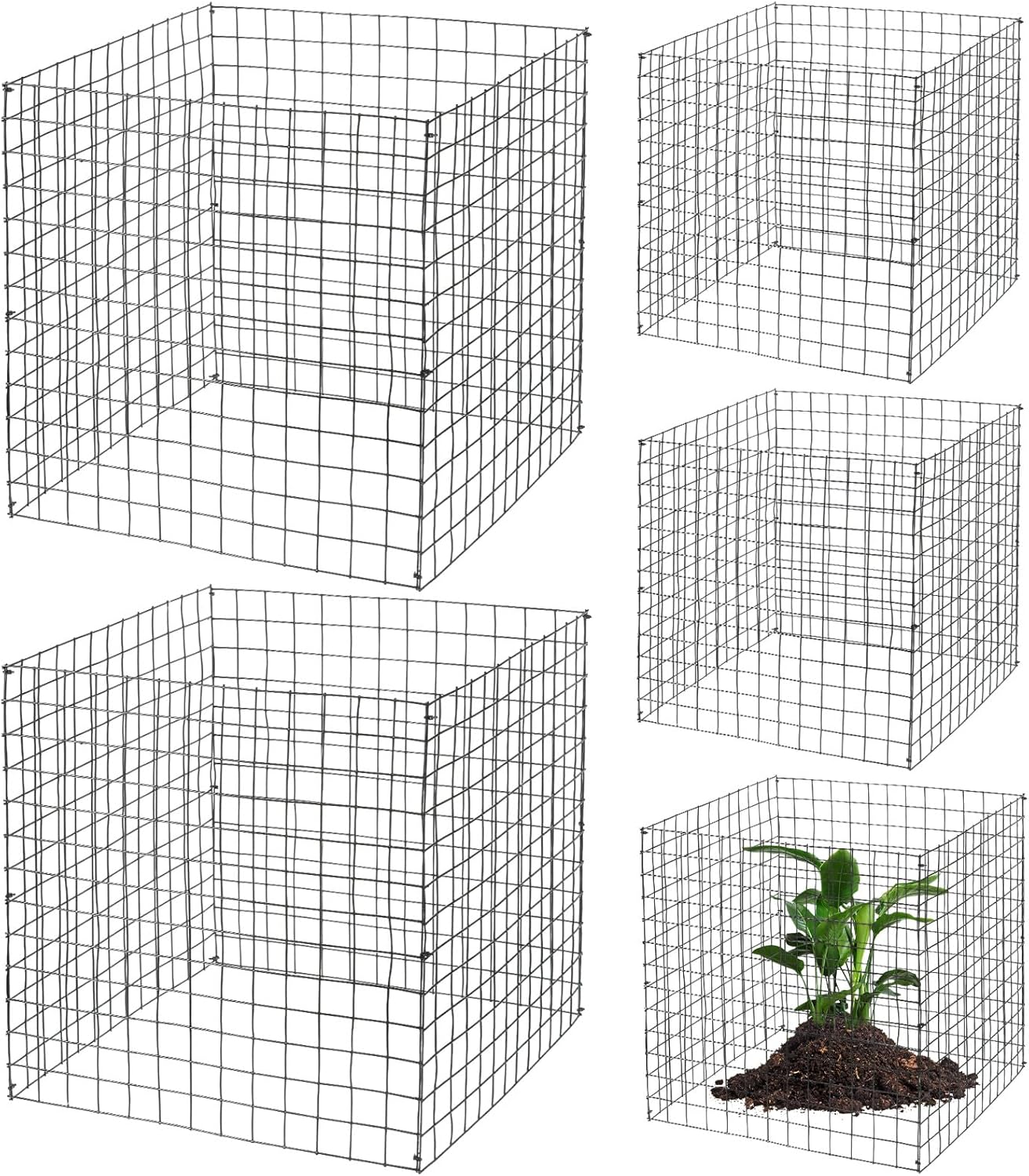 Zubebe 5 Pack Small Wire Plant Protectors for Garden Use