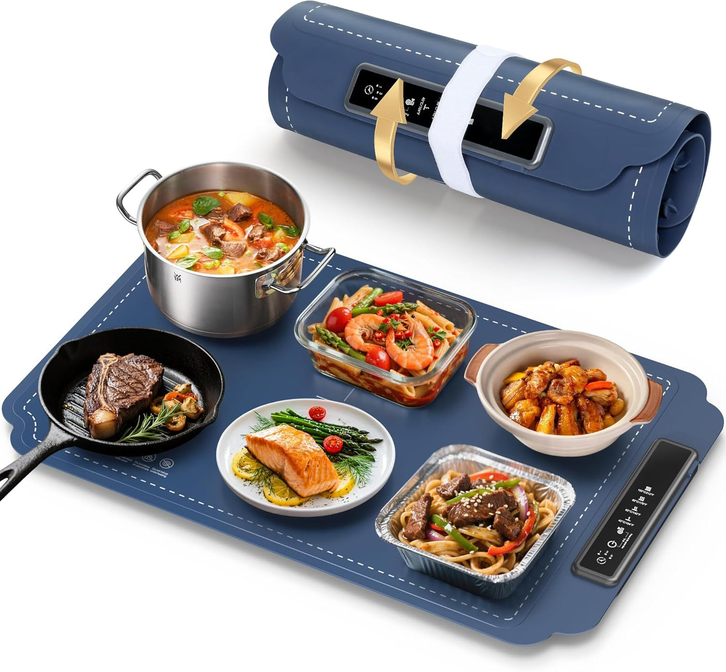 Warming Mat for Food with Adjustable Temperature & Portable Design