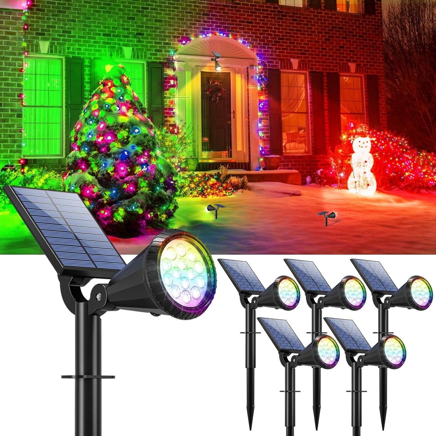 WELALO Solar Color Changing Spot Lights for Outdoor Use